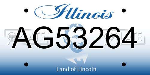 AG53264 Illinois License Plate
