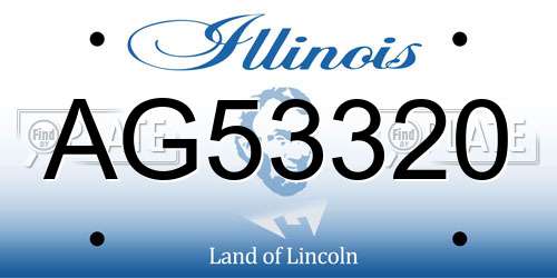AG53320 Illinois License Plate