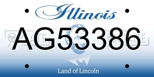 AG53386 Illinois License Plate