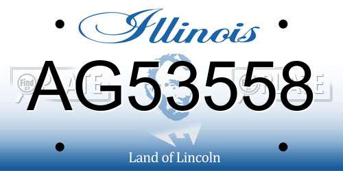 AG53558 Illinois License Plate