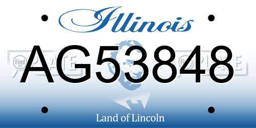 AG53848 Illinois License Plate