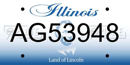AG53948 Illinois License Plate