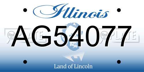 AG54077 Illinois License Plate