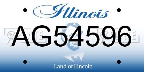 AG54596 Illinois License Plate