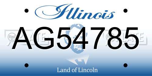 AG54785 Illinois License Plate