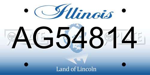 AG54814 Illinois License Plate