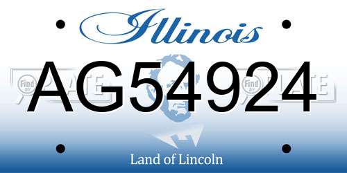 AG54924 Illinois License Plate