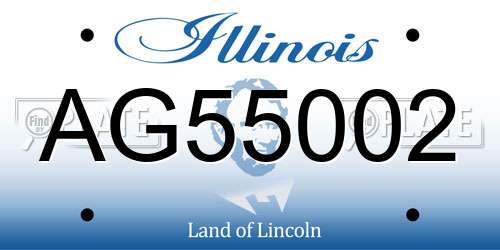 AG55002 Illinois License Plate