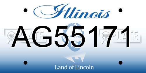 AG55171 Illinois License Plate