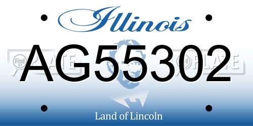 AG55302 Illinois License Plate