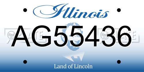 AG55436 Illinois License Plate