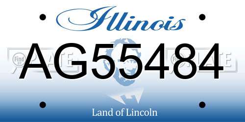 AG55484 Illinois License Plate