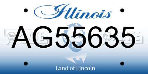 AG55635 Illinois License Plate