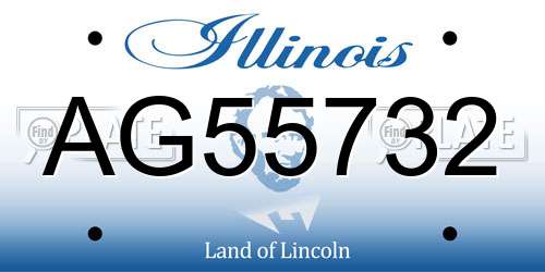 AG55732 Illinois License Plate
