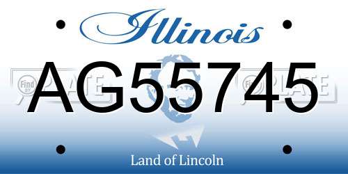 AG55745 Illinois License Plate