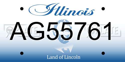 AG55761 Illinois License Plate