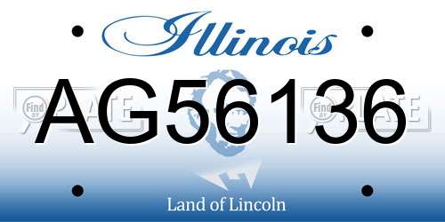 AG56136 Illinois License Plate