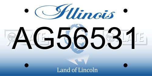 AG56531 Illinois License Plate