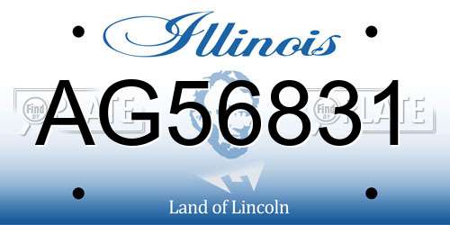 AG56831 Illinois License Plate