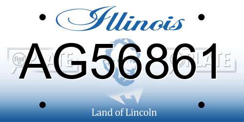 AG56861 Illinois License Plate