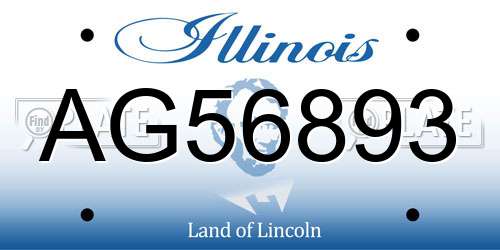 AG56893 Illinois License Plate