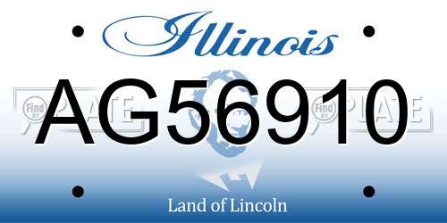 AG56910 Illinois License Plate
