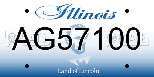AG57100 Illinois License Plate