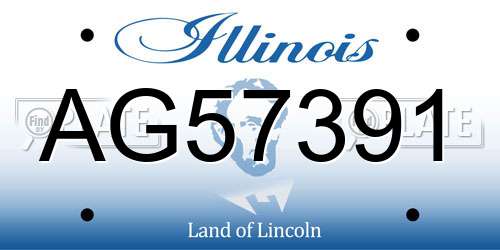 AG57391 Illinois License Plate