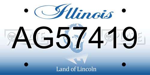 AG57419 Illinois License Plate