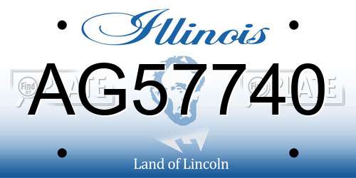 AG57740 Illinois License Plate