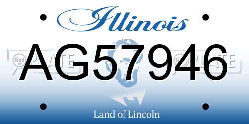 AG57946 Illinois License Plate