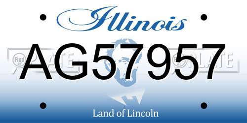 AG57957 Illinois License Plate
