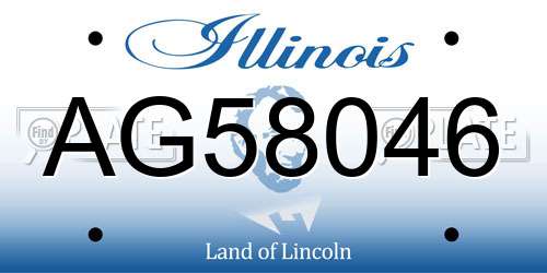 AG58046 Illinois License Plate