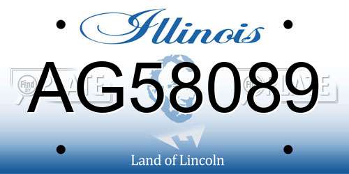 AG58089 Illinois License Plate