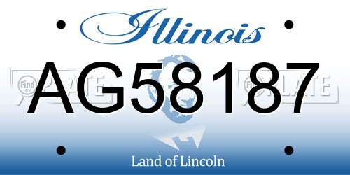 AG58187 Illinois License Plate