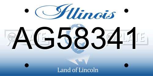 AG58341 Illinois License Plate