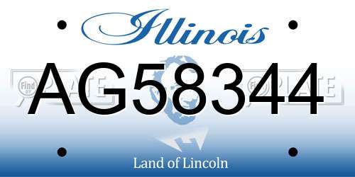 AG58344 Illinois License Plate