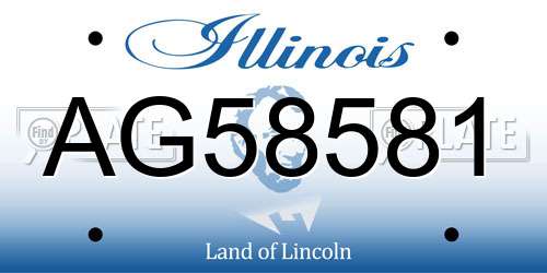 AG58581 Illinois License Plate