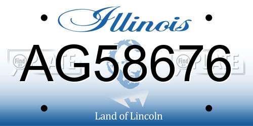 AG58676 Illinois License Plate