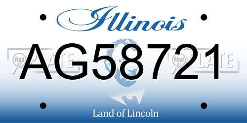 AG58721 Illinois License Plate