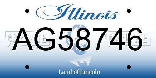 AG58746 Illinois License Plate