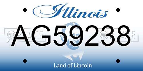 AG59238 Illinois License Plate
