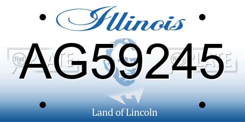 AG59245 Illinois License Plate