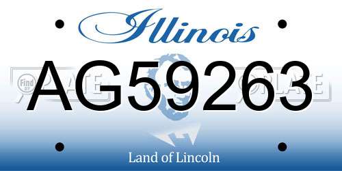 AG59263 Illinois License Plate