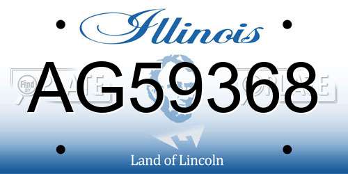 AG59368 Illinois License Plate