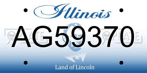 AG59370 Illinois License Plate