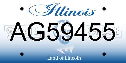 AG59455 Illinois License Plate
