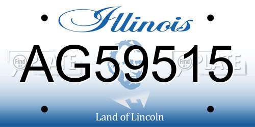 AG59515 Illinois License Plate