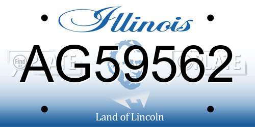 AG59562 Illinois License Plate