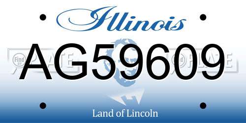 AG59609 Illinois License Plate